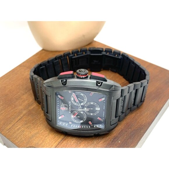 Versace Mens Watch VE6H00623 Swiss Quartz Chronograph Black Dial Stainless Steel - Picture 7 of 13